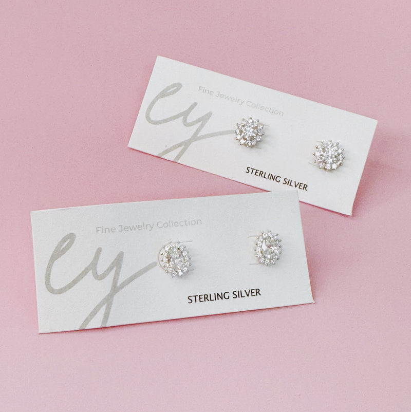 Flower Shape Moissanite Stud Earrings