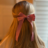 Doubled Frill Bow Hair Clip Set Of 2