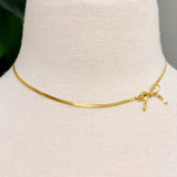 Herringbone Chain Bow Necklace