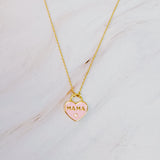 Collier Maman Médaillon Pastel