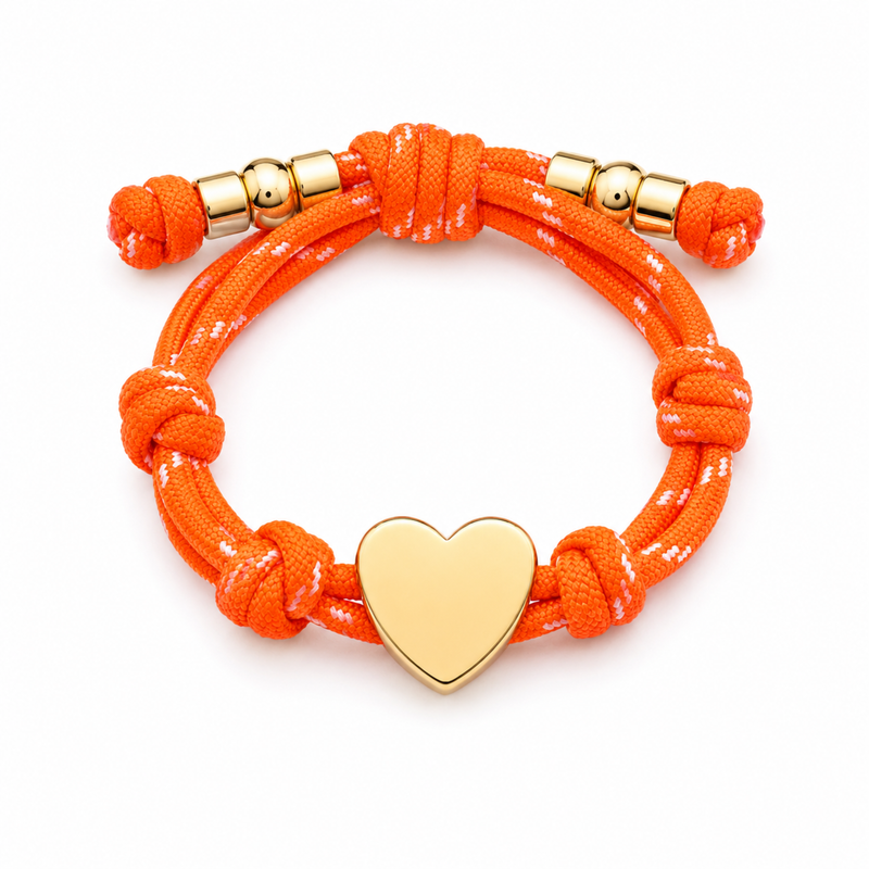 Ellison+Young Game Day Rope Bracelet | Gold Heart Charm, 6 Colors