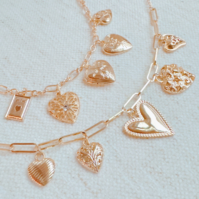 Heart Lockets Multi Charm Bracelet