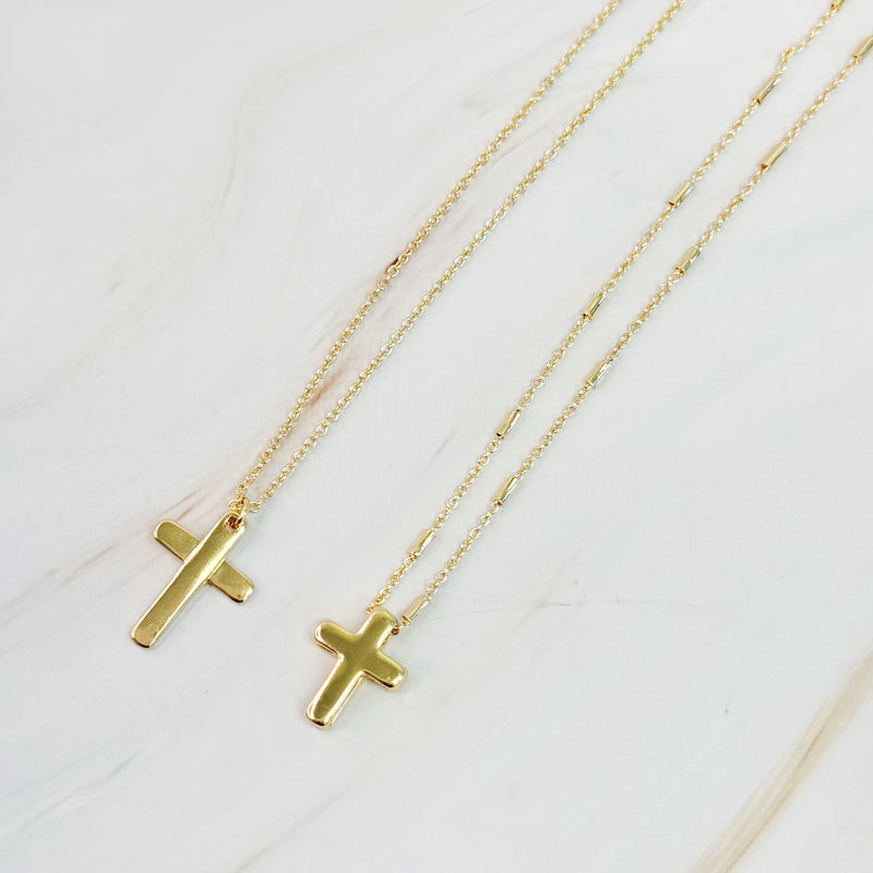 Pretty Chain Cross Necklace Set Of 2