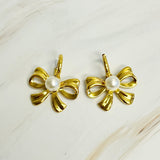Perfect Bow And Pearl Earrings