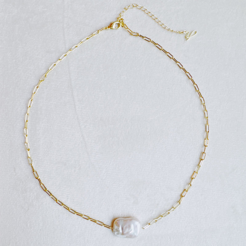 Hannah Baroque Pearl Chain Necklace