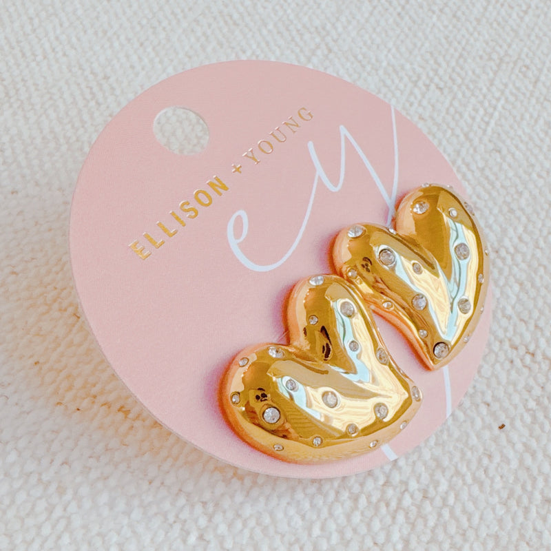 Lovely Golden Heart Earrings