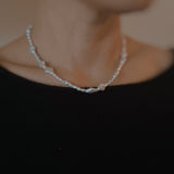 Luminous Pearl Cross Necklace