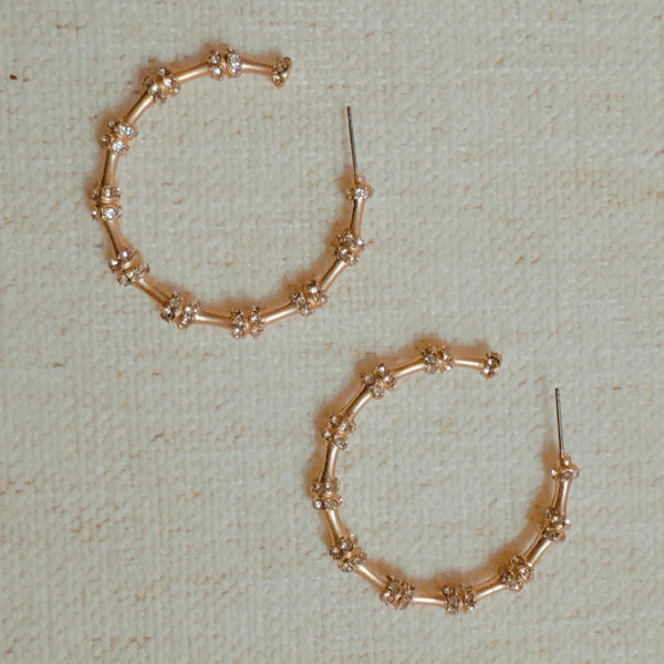 Hey Glam Bamboo Hoop Earrings