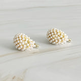 Boucles d'oreilles créoles en tricot de perles
