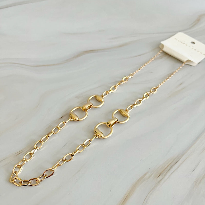 Double Equestrian Chain Necklace