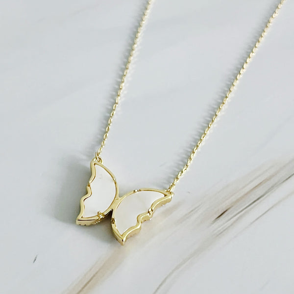 Vintage Glam Reversible Butterfly Necklace