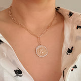 Glam Edge Coin Link Chain Necklace