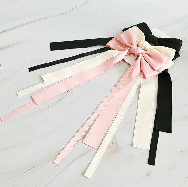 Double Bow Long Hair Clip Set of 3