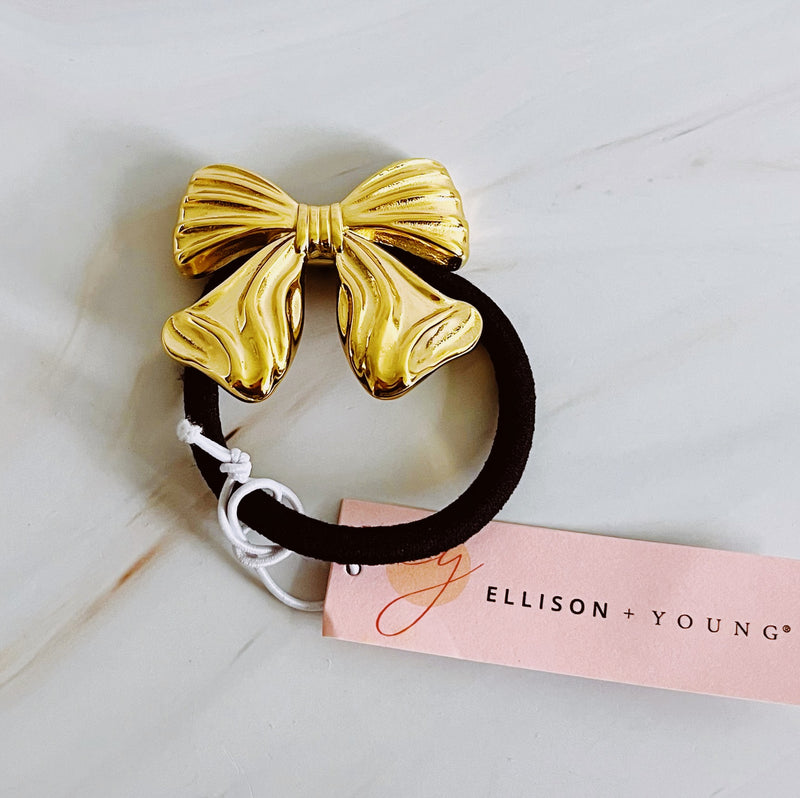 Luxe Golden Bow Hair Tie