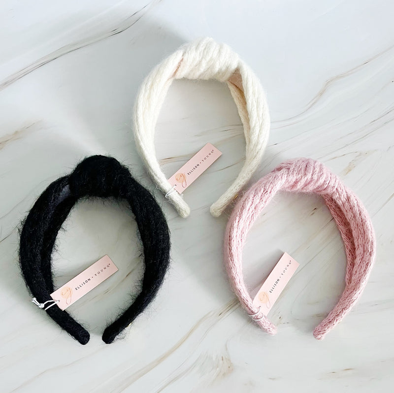 Cabled Knit Knotted Headband