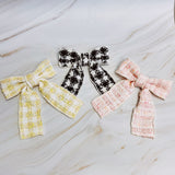 Soft Tweed Bow Hair Clip