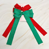 Doubled Frill Bow Hair Clip Set Of 2