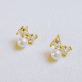 Lovely Pearl Duo Stud Earrings Set Of 2