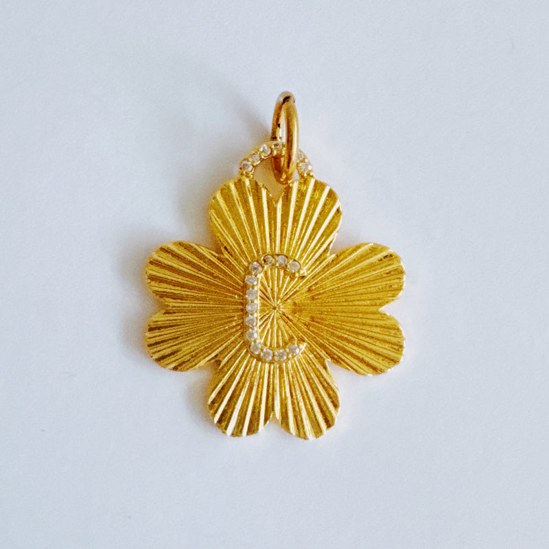 Clover Initial Seamless Clip Charm