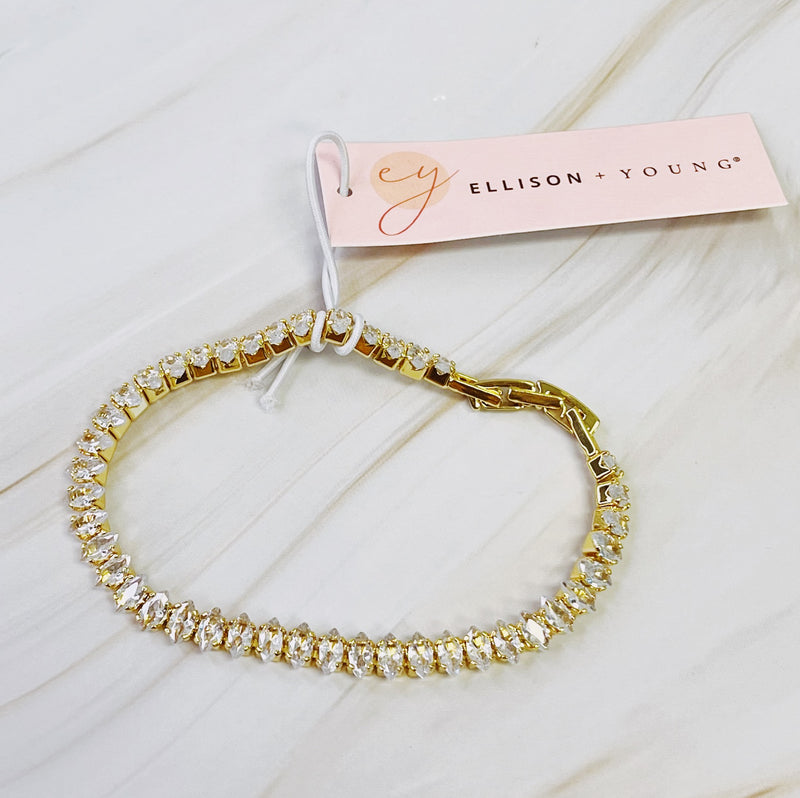 Pulsera de tenis brillante con talla marquesa