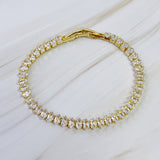 Pulsera de tenis brillante con talla marquesa