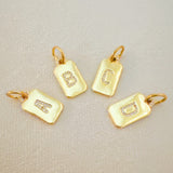 Initial Edge Square Seamless Clip Charm