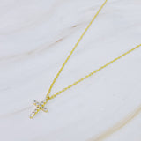 Faceted Crystal Cross Necklace