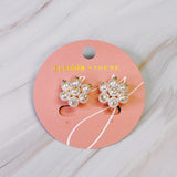 Pearl Blooming Stud Clip On Earrings