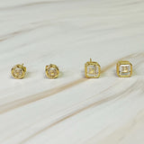 Bella Bezel Stud Earrings Set Of 2