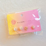 Mini Beauty Flower Stud Earrings Set Of 2