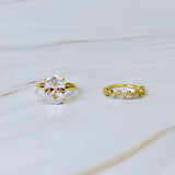 Lovely Oval Cut Solitaire Ring Set Of 2