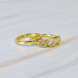 Trio Bezel Stone Ring Set Of 2