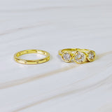 Trio Bezel Stone Ring Set Of 2