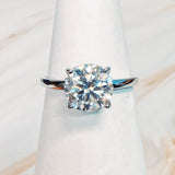 Paved Halo Solitaire Moissanite Ring