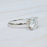 Paved Halo Solitaire Moissanite Ring