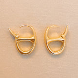 Button Horse Bit Hoop Earrings