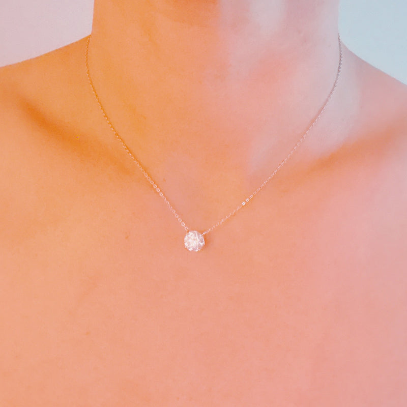 Brilliant Sparkle Moissanite Floating Necklace