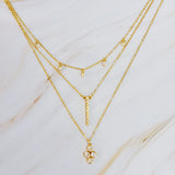 Bezel Crystals Layered Chain Necklace