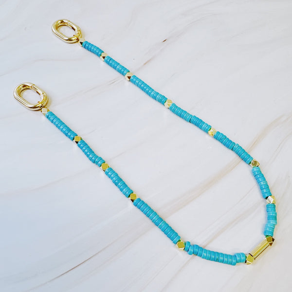 Turquoise Golden Edge Bag Charm