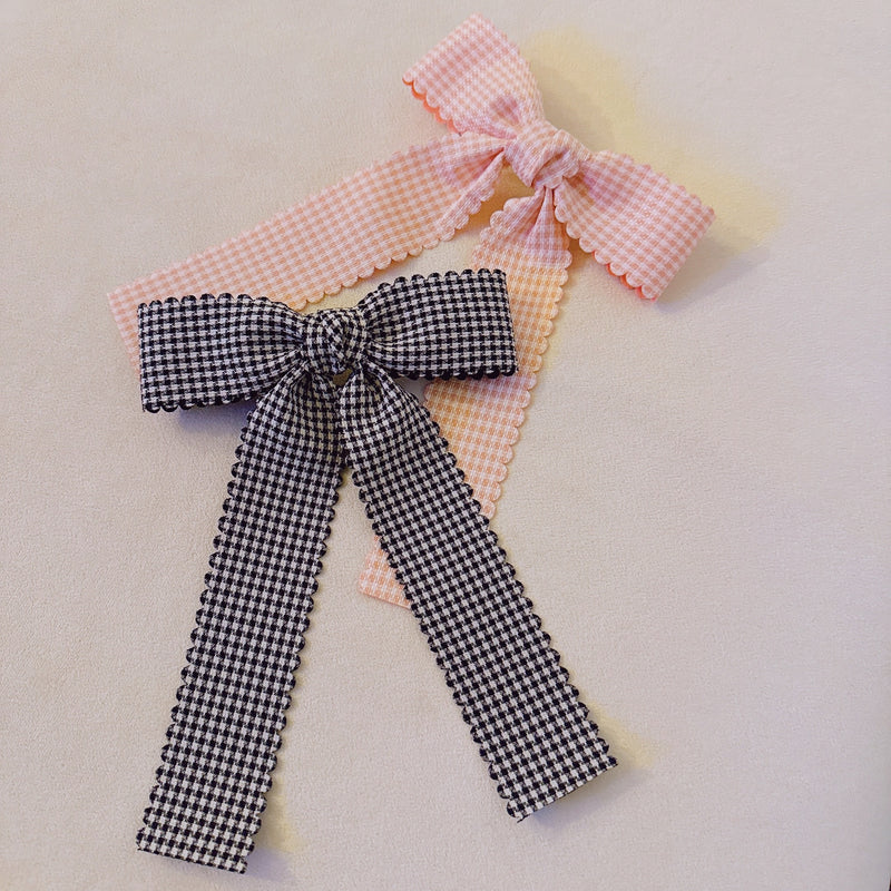 Precious Scallop Edged Bow Hair Clip Set Of 2