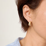 Pattern Pave Teardrop Stud Earrings