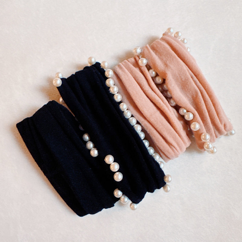 Pearl Embellished Hair Tie Set of 4