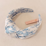 Blue And White Toile Knotted Headband