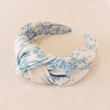 Blue And White Toile Knotted Headband