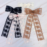 French Lace Sheer Bow Hair Clip