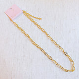 Golden Bit Linked Longer Chain Necklace