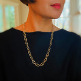 Golden Bit Linked Longer Chain Necklace