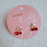 Jewel Cherry Stud Earrings