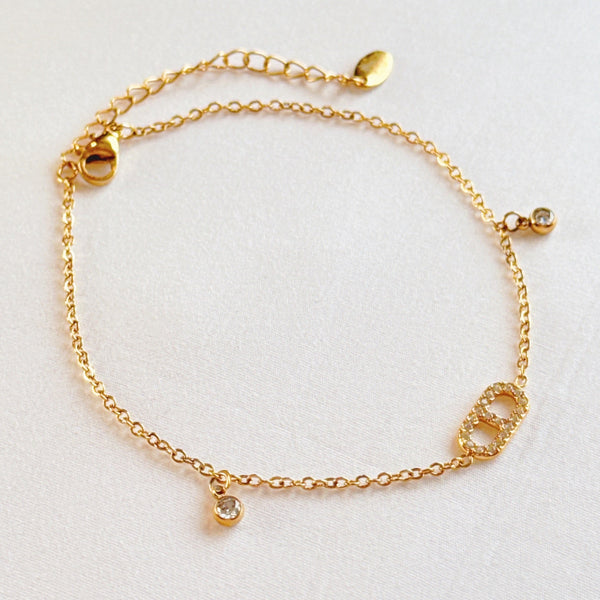 Jewel Drop Dainty Anklet