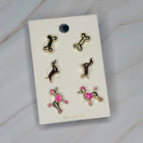 Lovely Fur Friend Earring Set Of 3